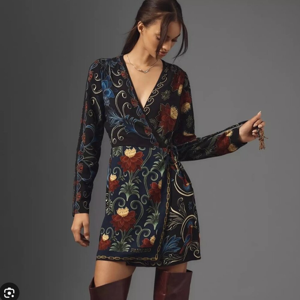 FARM Rio x Anthro Mixed Arabesque Scarves Mini Dress - NWT